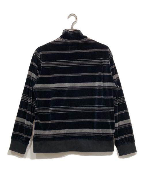 SUPREME（シュプリーム）SUPREME (シュプリーム) ベロアハーフジッププルオーバー ブラック×グレー サイズ:Sの古着・服飾アイテム