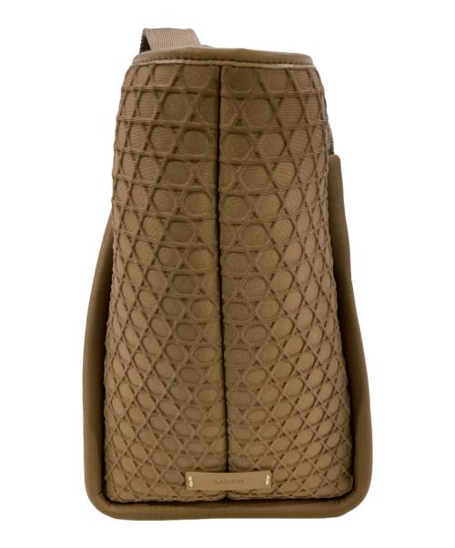 laquoh（ラクーオ）laquoh (ラクーオ) トートバッグ / 篭目柄エンボスボンディングトートL ブラウンの古着・服飾アイテム