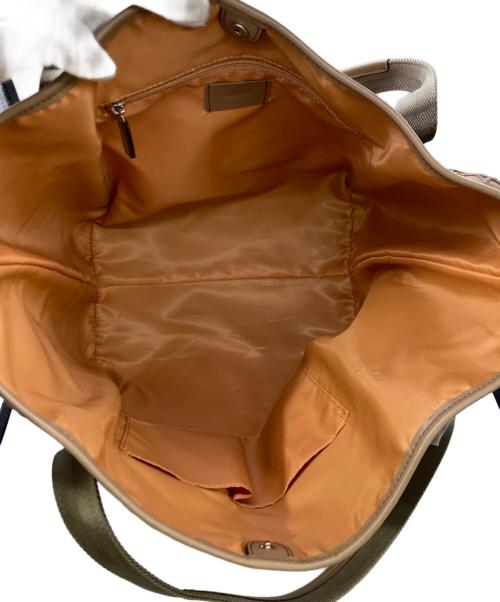 laquoh（ラクーオ）laquoh (ラクーオ) トートバッグ / 篭目柄エンボスボンディングトートL ブラウンの古着・服飾アイテム