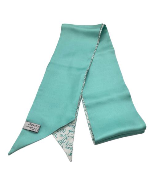 TIFFANY & Co.（ティファニー）Tiffany & Co. (ティファニー) シルクスカーフ / ツイリー ブルー×ホワイトの古着・服飾アイテム