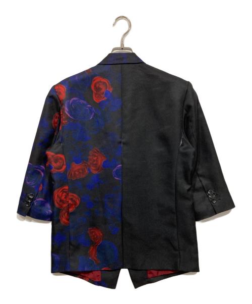 CIVARIZE（シヴァーライズ）CIVARIZE (シヴァーライズ) 7分袖花柄テーラードジャケット ネイビー×ブラック サイズ:46の古着・服飾アイテム