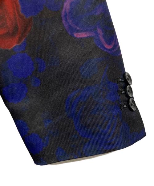 CIVARIZE（シヴァーライズ）CIVARIZE (シヴァーライズ) 7分袖花柄テーラードジャケット ネイビー×ブラック サイズ:46の古着・服飾アイテム