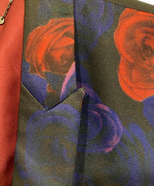 CIVARIZE（シヴァーライズ）CIVARIZE (シヴァーライズ) 7分袖花柄テーラードジャケット ネイビー×ブラック サイズ:46の古着・服飾アイテム