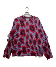 SHAREEF（シャリーフ）の古着「レオパード柄カットソー / LEOPARD JQ SEPARATE SLEEVE P/O」｜パープル×レッド
