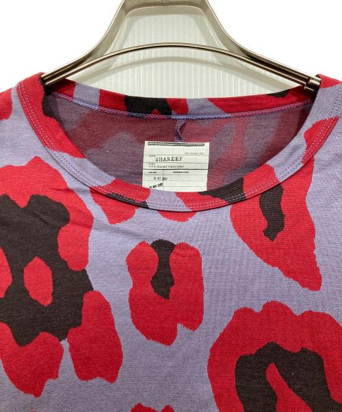 SHAREEF（シャリーフ）SHAREEF (シャリーフ) レオパード柄カットソー / LEOPARD JQ SEPARATE SLEEVE P/O パープル×レッド サイズ:2の古着・服飾アイテム