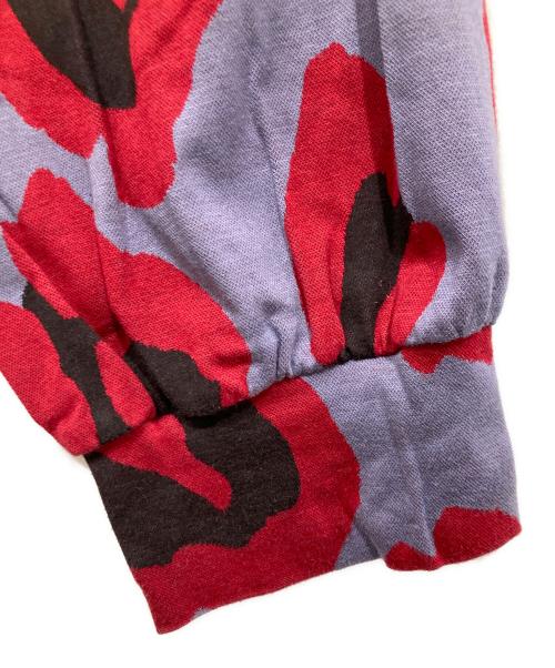 SHAREEF（シャリーフ）SHAREEF (シャリーフ) レオパード柄カットソー / LEOPARD JQ SEPARATE SLEEVE P/O パープル×レッド サイズ:2の古着・服飾アイテム