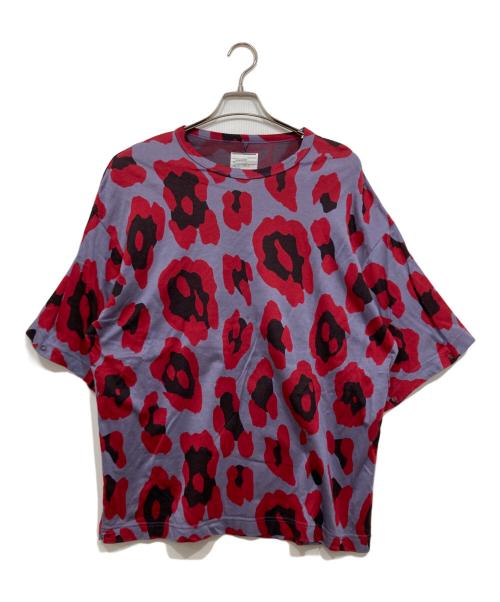 SHAREEF（シャリーフ）SHAREEF (シャリーフ) レオパード柄カットソー / LEOPARD JQ SEPARATE SLEEVE P/O パープル×レッド サイズ:2の古着・服飾アイテム