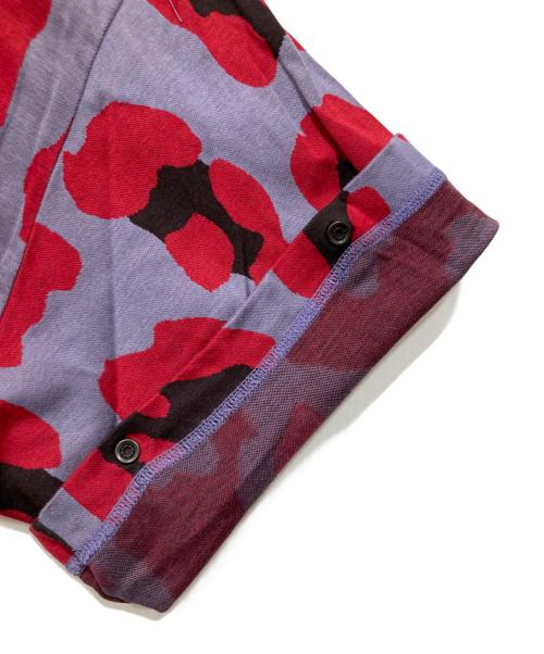 SHAREEF（シャリーフ）SHAREEF (シャリーフ) レオパード柄カットソー / LEOPARD JQ SEPARATE SLEEVE P/O パープル×レッド サイズ:2の古着・服飾アイテム