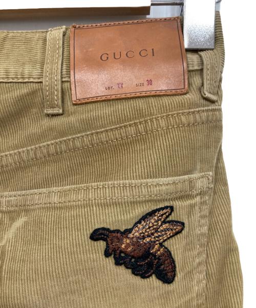 GUCCI（グッチ）GUCCI (グッチ) バックビーパッチコーデュロイパンツ ベージュ サイズ:30の古着・服飾アイテム