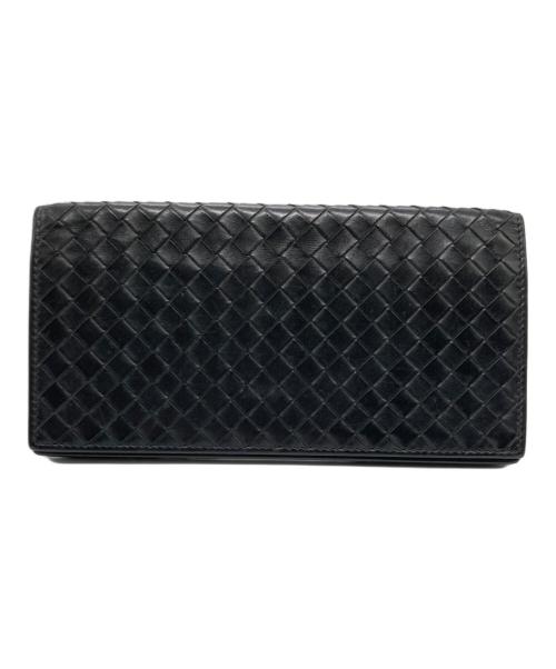 BOTTEGA VENETA（ボッテガベネタ）BOTTEGA VENETA (ボッテガベネタ) イントレチャート長財布 ブラックの古着・服飾アイテム