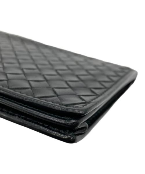 BOTTEGA VENETA（ボッテガベネタ）BOTTEGA VENETA (ボッテガベネタ) イントレチャート長財布 ブラックの古着・服飾アイテム