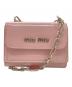 MIU MIU（ミュウミュウ）の古着「チェーン付き3つ折りミニウォレット」｜ピンク