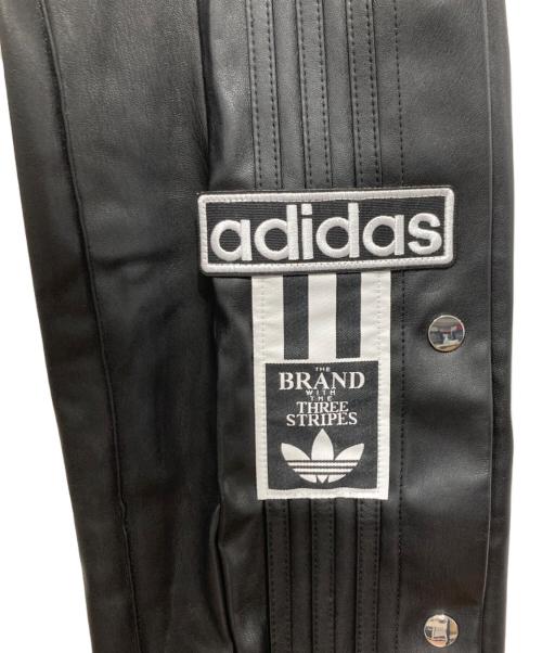 adidas（アディダス）adidas (アディダス) フェイクレザー アディブレイクパンツ / フェイクレザーパンツ ブラック サイズ:Ｌの古着・服飾アイテム