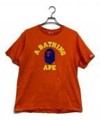 A BATHING APEアベイシングエイプ）の古着「ロゴプリントTシャツ」｜オレンジ