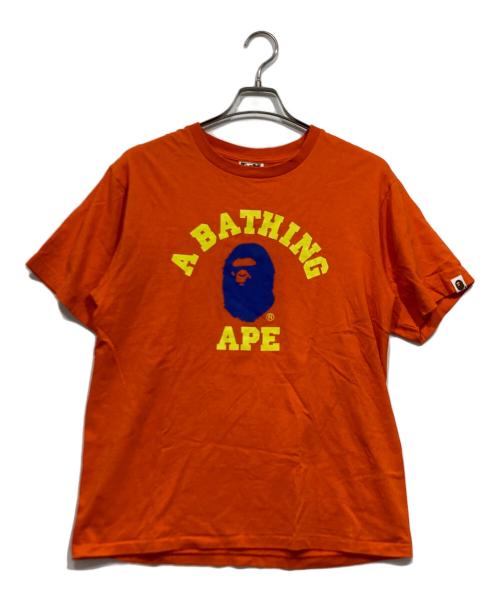 A BATHING APE（アベイシングエイプ）A BATHING APE (アベイシングエイプ) ロゴプリントTシャツ オレンジ サイズ:Lの古着・服飾アイテム