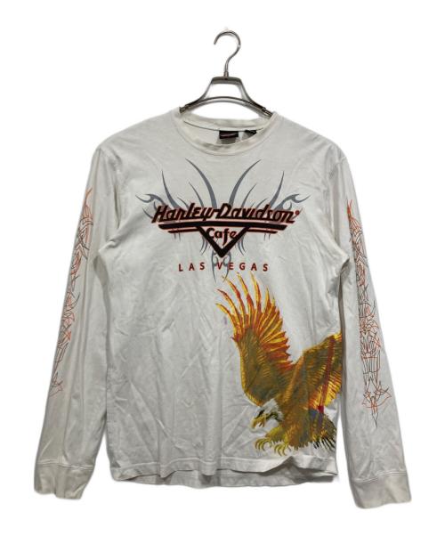 HARLEY-DAVIDSON（ハーレーダビッドソン）HARLEY-DAVIDSON (ハーレーダビッドソン) 長袖Tシャツ ホワイト サイズ:2XLの古着・服飾アイテム