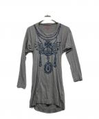 Vivienne Westwood RED LABELヴィヴィアンウエストウッドレッドレーベル）の古着「オーブプリントカットソーワンピース」｜グレー