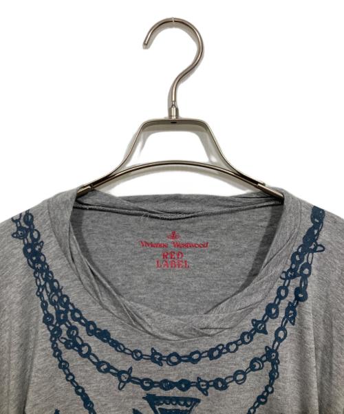 Vivienne Westwood RED LABEL（ヴィヴィアンウエストウッドレッドレーベル）Vivienne Westwood RED LABEL (ヴィヴィアンウエストウッドレッドレーベル) オーブプリントカットソーワンピース グレー サイズ:2の古着・服飾アイテム