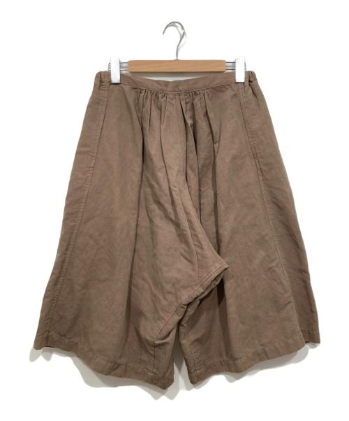 tricot COMME des GARCONS（トリココムデギャルソン）tricot COMME des GARCONS (トリココムデギャルソン) コットンリネン染色加工ワイドロングパンツ ブラウン サイズ:Ｍの古着・服飾アイテム