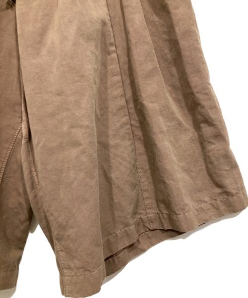 tricot COMME des GARCONS（トリココムデギャルソン）tricot COMME des GARCONS (トリココムデギャルソン) コットンリネン染色加工ワイドロングパンツ ブラウン サイズ:Ｍの古着・服飾アイテム