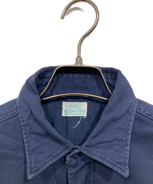 Sears（シアーズ）Sears (シアーズ) ヴィンテージワークシャツ ネイビー サイズ:15　1/2の古着・服飾アイテム