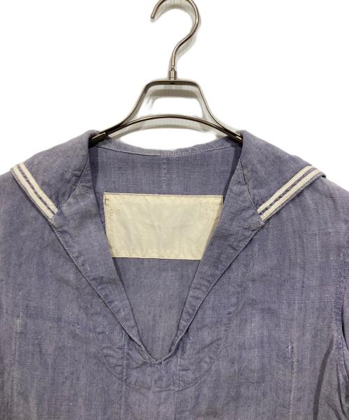 French Army（フランス軍）French Army (フランス軍) セーラーリネンシャツ ブルー サイズ:サイズ記載なしの古着・服飾アイテム