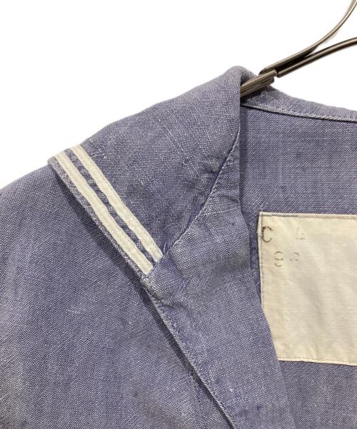 French Army（フランス軍）French Army (フランス軍) セーラーリネンシャツ ブルー サイズ:サイズ記載なしの古着・服飾アイテム