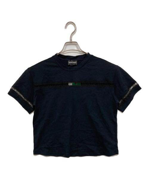 EMPORIO ARMANI（エンポリオ アルマーニ）EMPORIO ARMANI (エンポリオ アルマーニ) レースロゴカットソー ブラック サイズ:USA　XSの古着・服飾アイテム