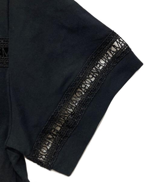 EMPORIO ARMANI（エンポリオ アルマーニ）EMPORIO ARMANI (エンポリオ アルマーニ) レースロゴカットソー ブラック サイズ:USA　XSの古着・服飾アイテム