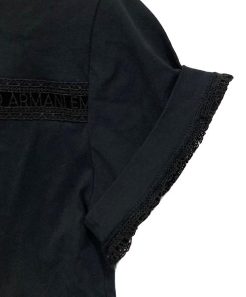 EMPORIO ARMANI（エンポリオ アルマーニ）EMPORIO ARMANI (エンポリオ アルマーニ) レースロゴカットソー ブラック サイズ:USA　XSの古着・服飾アイテム