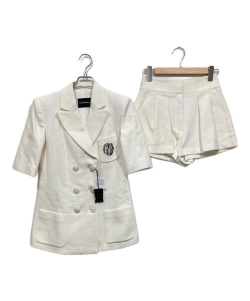 EMPORIO ARMANI（エンポリオ アルマーニ）EMPORIO ARMANI (エンポリオ アルマーニ) 半袖ダブルジャケットセットアップ ホワイト サイズ:USA　38の古着・服飾アイテム