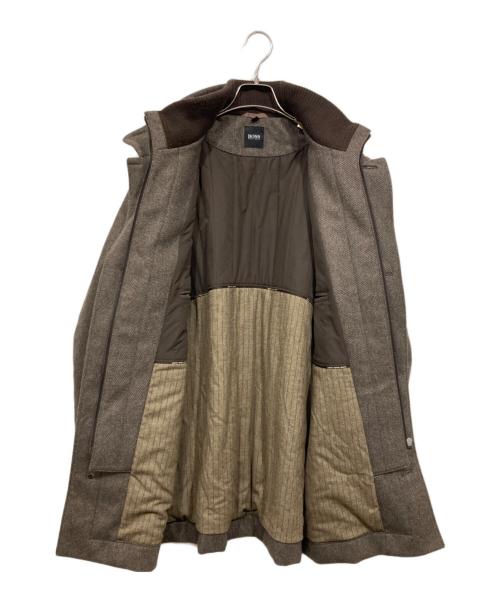 BOSS HUGO BOSS（ボス ヒューゴボス）BOSS HUGO BOSS (ボス ヒューゴボス) スタンドカラーコート ブラウン サイズ:US 40Rの古着・服飾アイテム