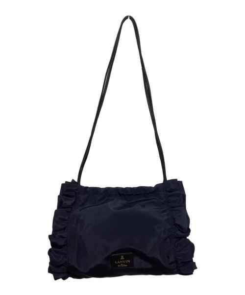 LANVIN en Bleu（ランバンオンブルー）LANVIN en Bleu (ランバンオンブルー) フリルショルダーバッグ ネイビーの古着・服飾アイテム