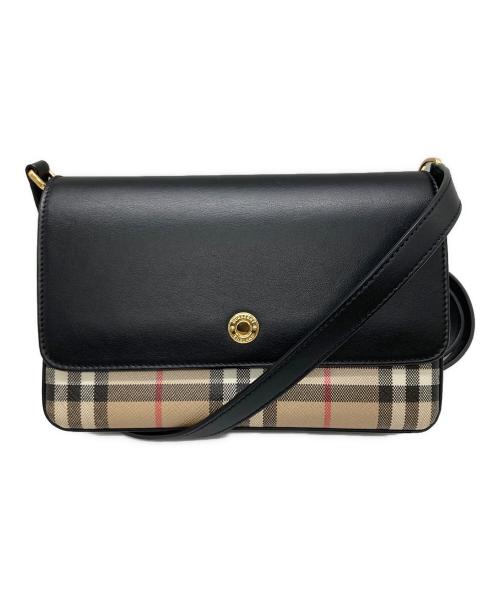 BURBERRY（バーバリー）BURBERRY (バーバリー) ハンプシャー ショルダーバッグ ブラックの古着・服飾アイテム