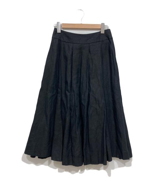 MARGARET HOWELL（マーガレットハウエル）MARGARET HOWELL (マーガレットハウエル) リネンフレアスカート ネイビー サイズ:2の古着・服飾アイテム
