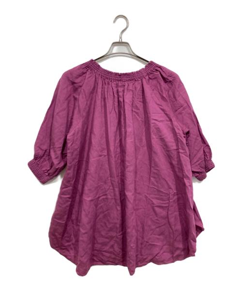 BEARDSLEY（ビアズリー）BEARDSLEY (ビアズリー) リネン混ギャザーチュニック パープル サイズ:FREEの古着・服飾アイテム