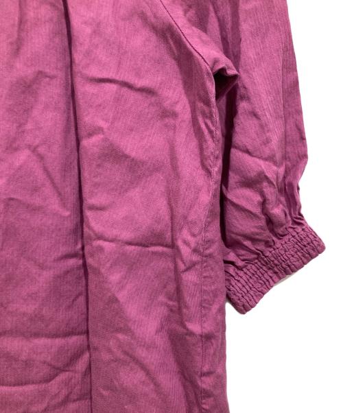 BEARDSLEY（ビアズリー）BEARDSLEY (ビアズリー) リネン混ギャザーチュニック パープル サイズ:FREEの古着・服飾アイテム