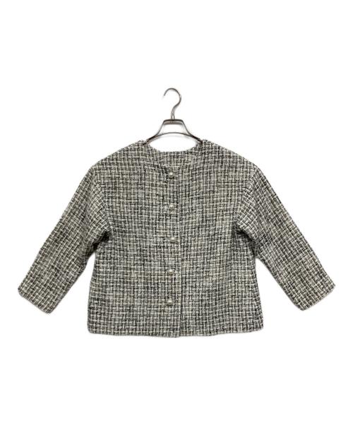 BEARDSLEY（ビアズリー）BEARDSLEY (ビアズリー) パールボタンツイードジャケット ホワイト サイズ:Ｆの古着・服飾アイテム