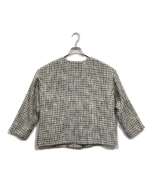 BEARDSLEY（ビアズリー）BEARDSLEY (ビアズリー) パールボタンツイードジャケット ホワイト サイズ:Ｆの古着・服飾アイテム