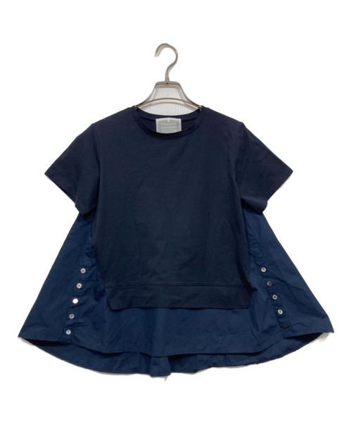 BEARDSLEY（ビアズリー）BEARDSLEY (ビアズリー) レイヤード風半袖カットソー ネイビー サイズ:Ｆの古着・服飾アイテム