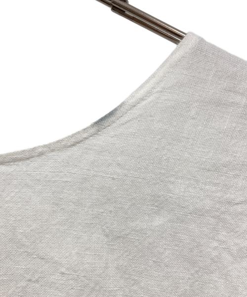 BEARDSLEY（ビアズリー）BEARDSLEY (ビアズリー) パールボタンリネン前後ブラウス ホワイト サイズ:Fの古着・服飾アイテム