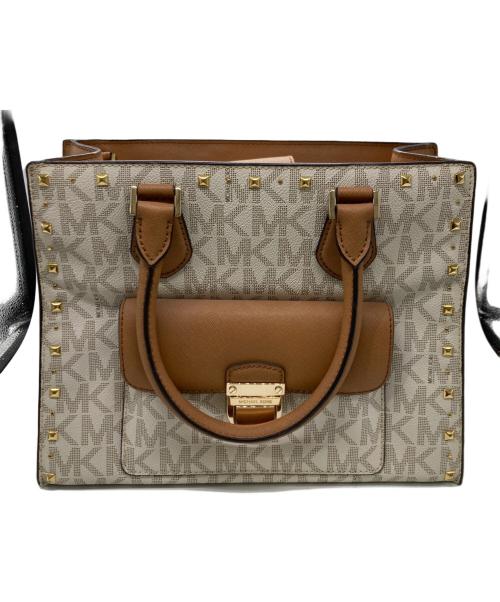 MICHAEL KORS（マイケル・コース）MICHAEL KORS (マイケル・コース) 2WAYショルダーバッグ ホワイト×ベージュの古着・服飾アイテム