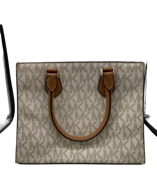 MICHAEL KORS（マイケル・コース）MICHAEL KORS (マイケル・コース) 2WAYショルダーバッグ ホワイト×ベージュの古着・服飾アイテム