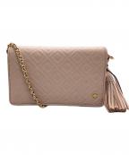 TORY BURCHトリーバーチ）の古着「キルティングショルダーバッグ」｜ピンク