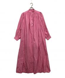 TEN×Ron Herman（テン×ロンハーマン）の古着「カフタンドレスシャツワンピース」｜ピンク