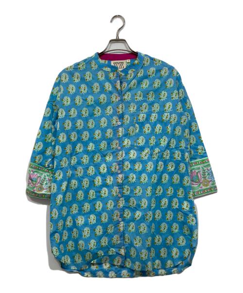 SZ Blockprints（エスゼットブロックプリント）SZ Blockprints (エスゼットブロックプリント) ロングシャツ / LONG GURU ブルー サイズ:Ｓの古着・服飾アイテム