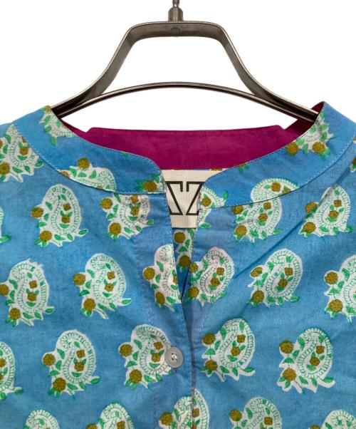 SZ Blockprints（エスゼットブロックプリント）SZ Blockprints (エスゼットブロックプリント) ロングシャツ / LONG GURU ブルー サイズ:Ｓの古着・服飾アイテム