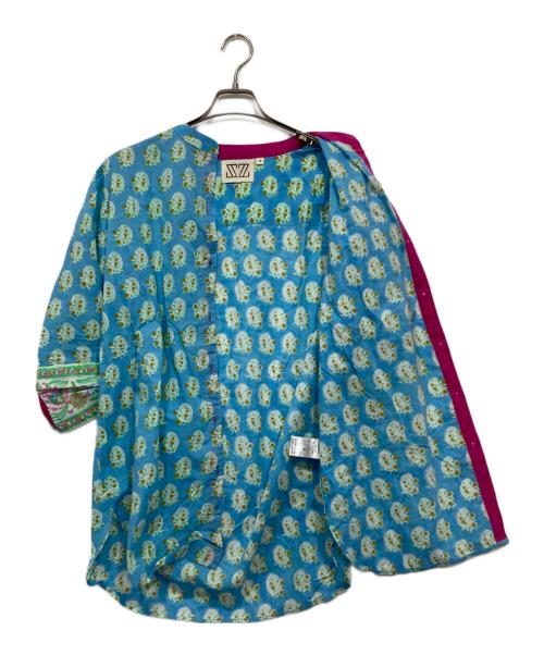 SZ Blockprints（エスゼットブロックプリント）SZ Blockprints (エスゼットブロックプリント) ロングシャツ / LONG GURU ブルー サイズ:Ｓの古着・服飾アイテム