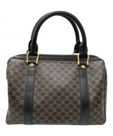 CELINE（セリーヌ）の古着「マカダム ミニボストン バッグ」｜ブラック×ブラウン