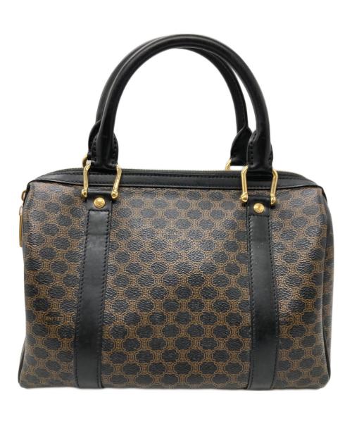 CELINE（セリーヌ）CELINE (セリーヌ) マカダム ミニボストン バッグ ブラック×ブラウンの古着・服飾アイテム